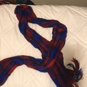 NWOT Plaid Red/Blue Scarf